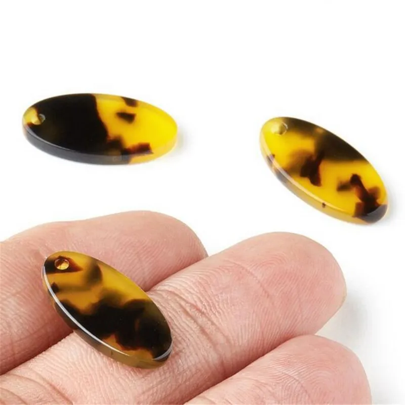 10pcs/lot new acetic acid connectors oval beads with hole charms for diy fashion earrings necklace jewelry making accessories | Украшения и