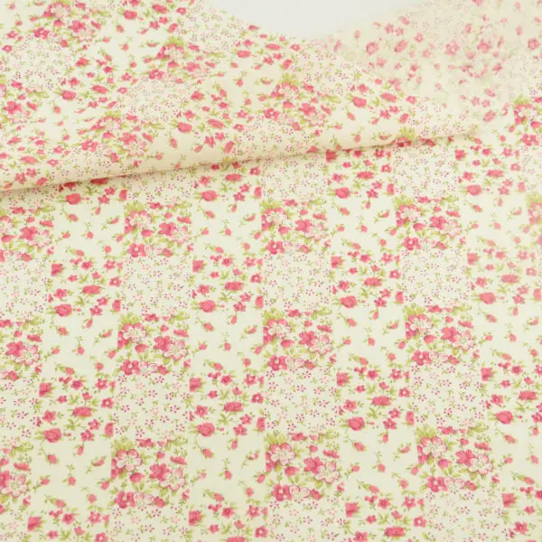 Little Red Flower and Green Leaves Design Tecido Patchwork Scrapbooking Cloth Home Textile Tissue Cotton Fabric Dolls Decoration | Дом и сад