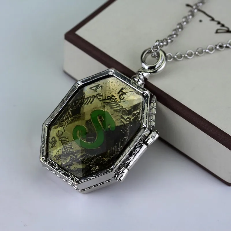 Slytherin медальон кулон ожерелье с бусинами-кубиками Horcrux простая змея Deathly holows коллектор может открыть ожерелье s фильм ювелирные изделия для мужчин