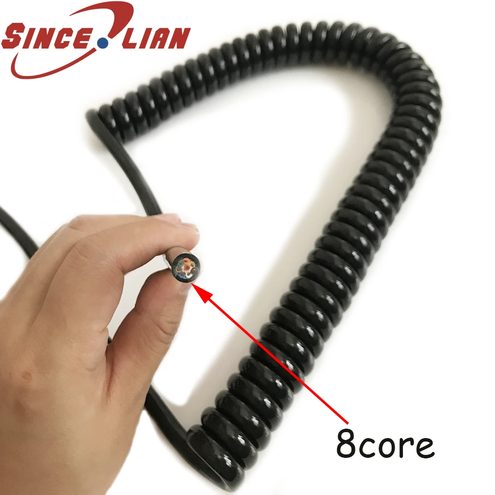 Спиральный кабель телескопический пружинный провод 8 ядер спиральный для