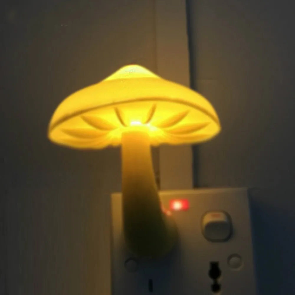 Led Light Sensor Night EU/US Plug Wall Lamp Mushroom Projector Novelty Atmosphere For Baby Children Bedroom | Лампы и освещение