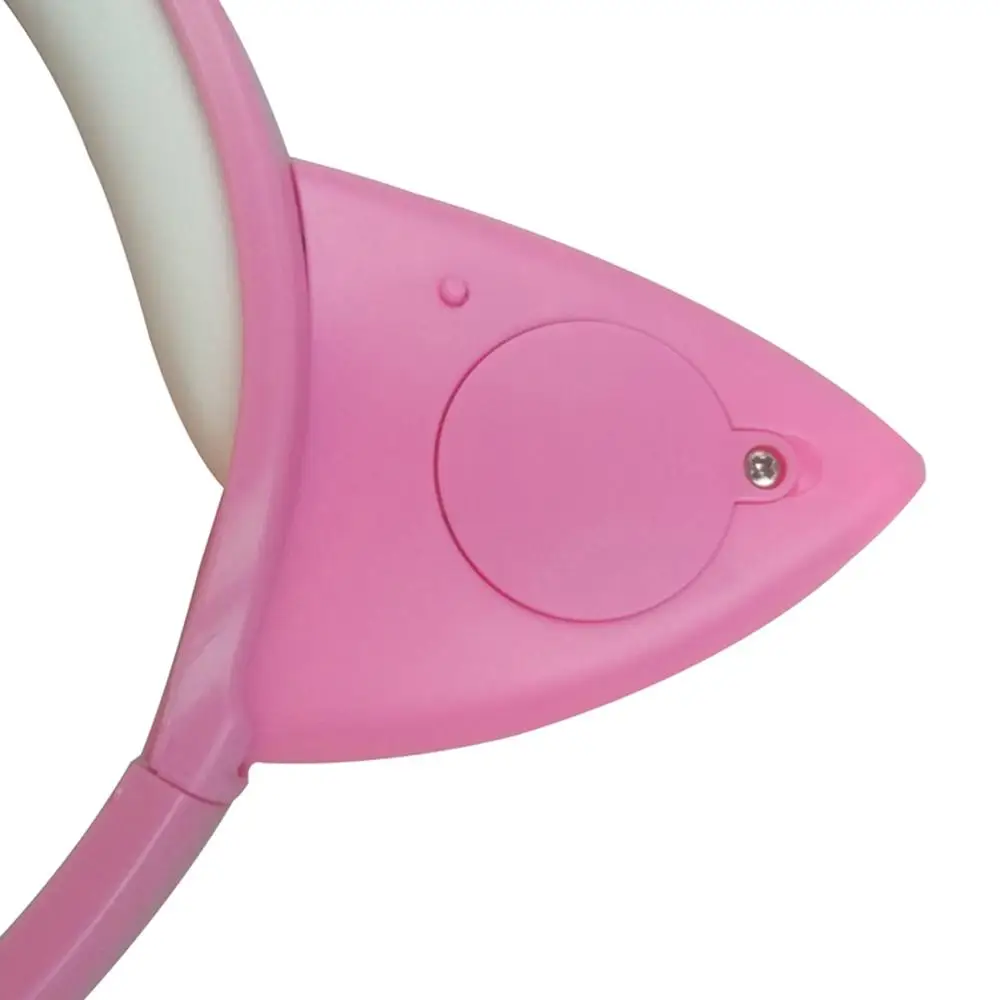 Милые наушники LIMSON с кошачьими ушками проводные складывающиеся мигающие розовые