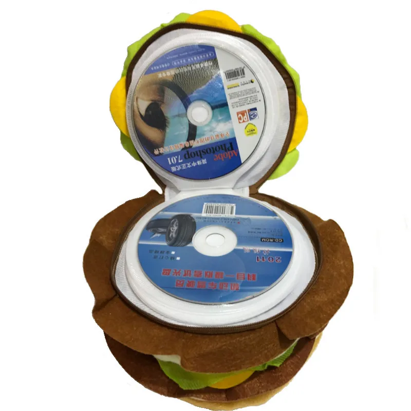 Портативный двойной Hamburger128 компакт дисков DVD CD сумка для хранения большой