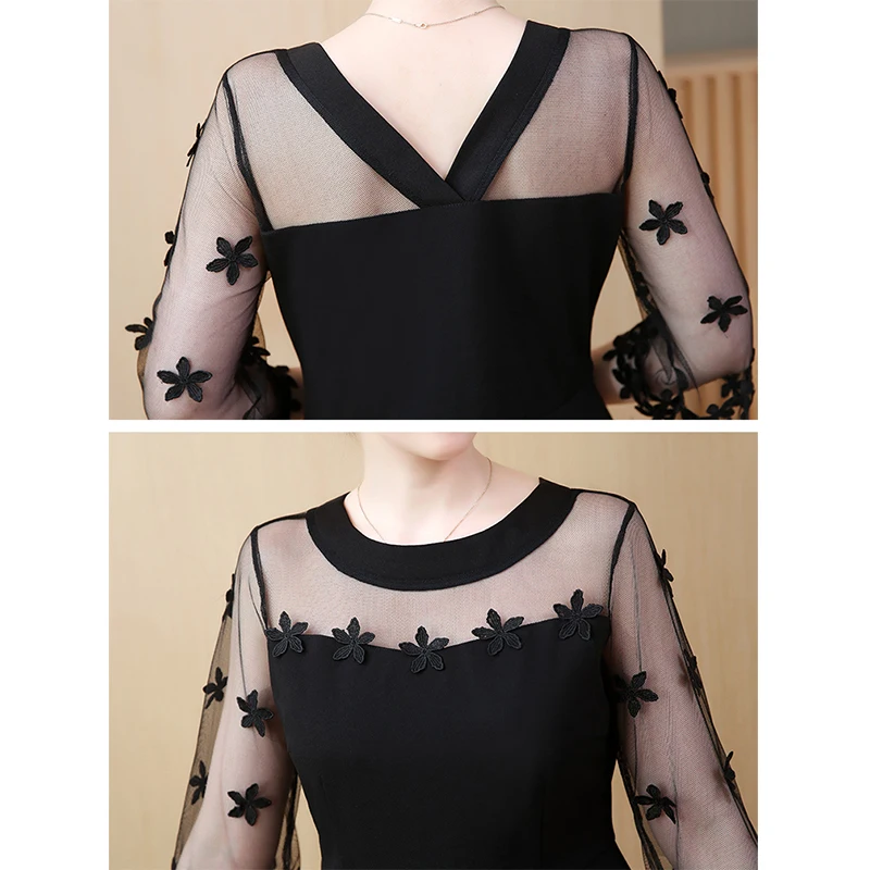 Женское кружевное платье 2021 летнее открытое элегантное винтажные черные платья