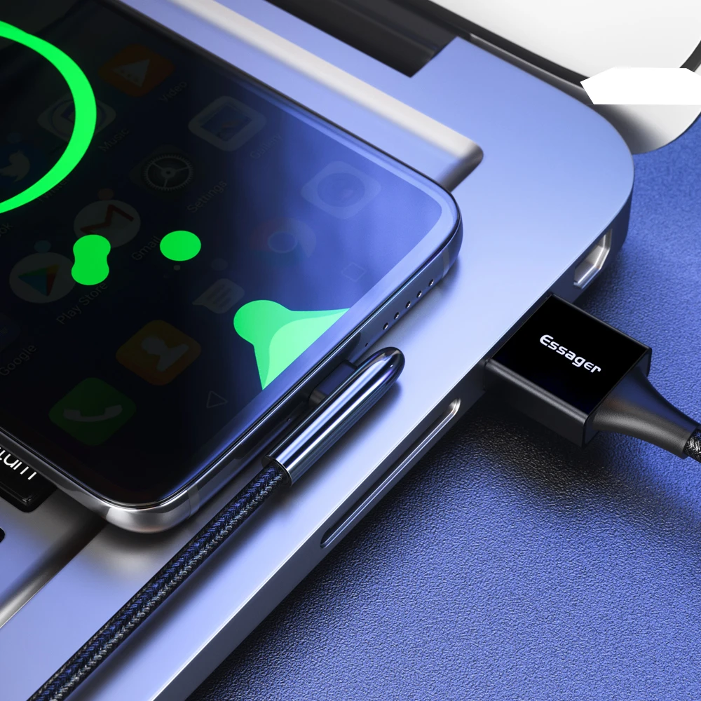 Usb-кабель Essager 3A type-C для samsung S10 Xiao mi Red mi note 7 mi 9 Oneplus 7 Pro Быстрая зарядка кабель USBC type-C USB-C зарядное устройство