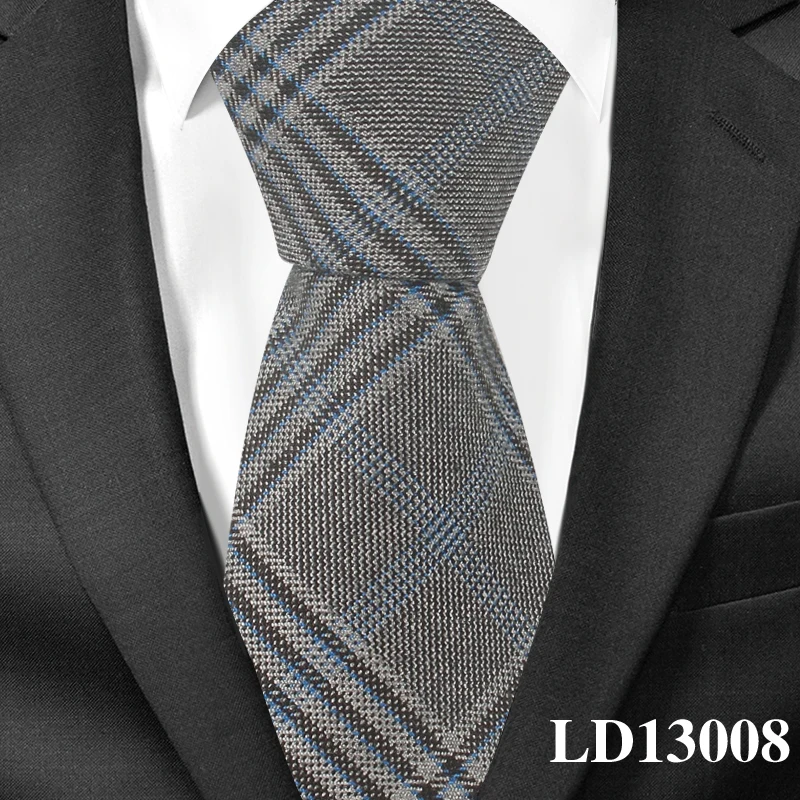 LD13008 Высокое качество Мода хлопок Галстуки для мужчин на заказ бренд плед узкие мужские s Галстуки для подарка шеи галстук-платок - Цвет: LD13008