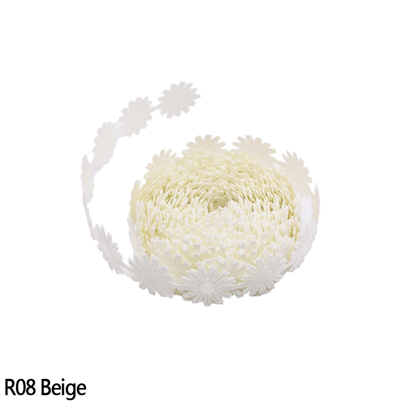 Beige 18 мм кружевная лента DIY цветочная лента с тиснением Свадебные украшения Аксессуары для шитья одежды кружевная обрезная лента свадебные поделки - Цвет: Beige