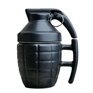 black Креативные кофейные кружки с рисунком гранаты, практичная чашка для воды с крышкой, забавные подарки, creativa, taza de cafe - Цвет: black