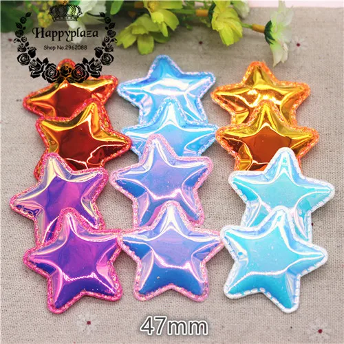 mix colors 12pcs 12 шт. Блестящий AB ПУ ткань мягкий Звезда Форма патчи Аппликации для одежды Аппликации волос шляпа декоративный орнамент DIY - Цвет: mix colors 12pcs