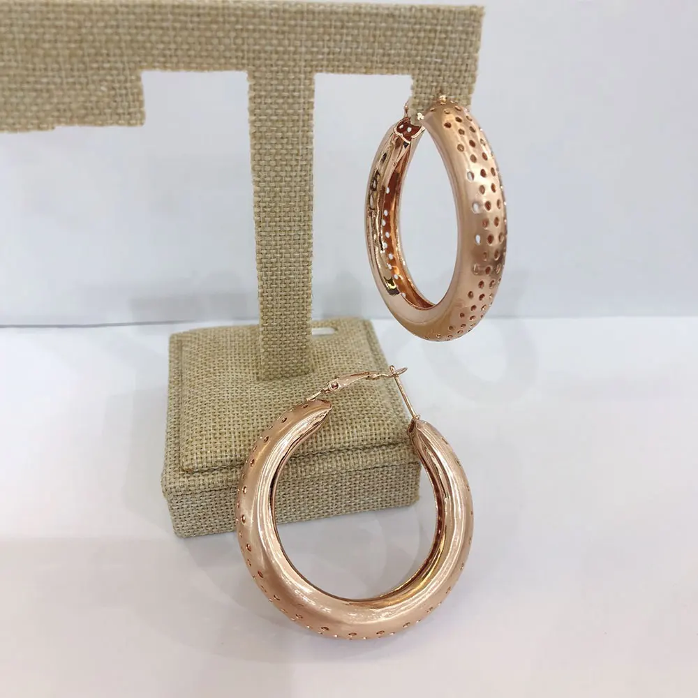 Viennois Rose Gold/GoldSilver Color Big Hoop Earrings for Women Round Hollow Female Trendy Jewelry | Украшения и аксессуары