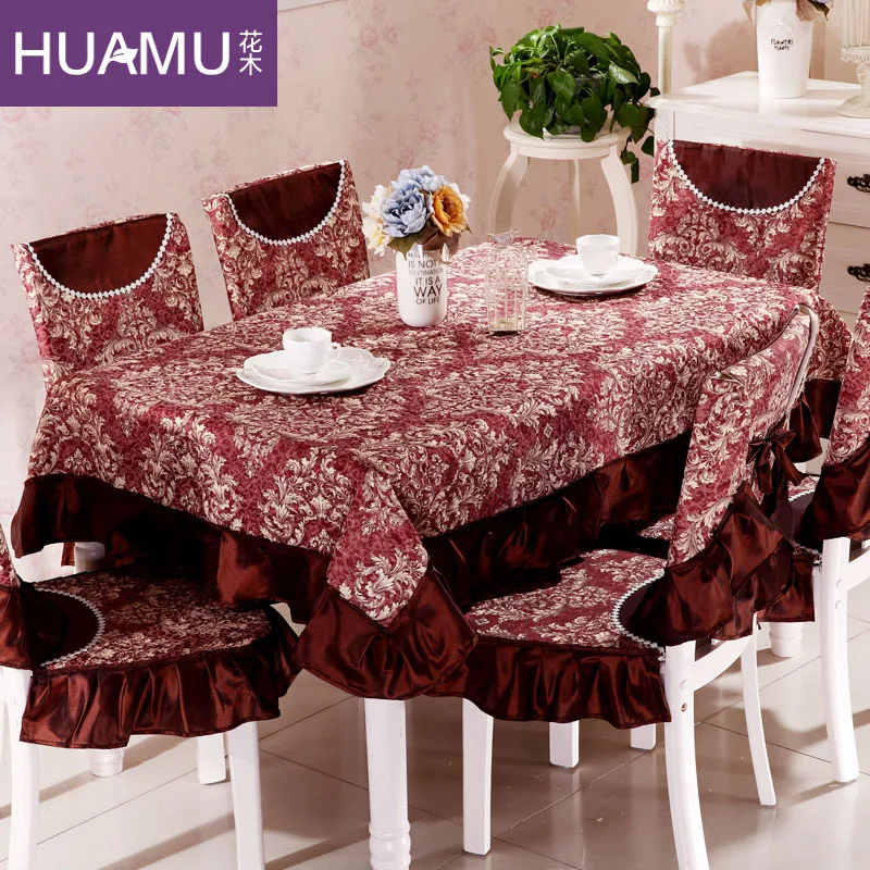 Класс Классический Топ изысканный бархат столовая скатерть для стола стула