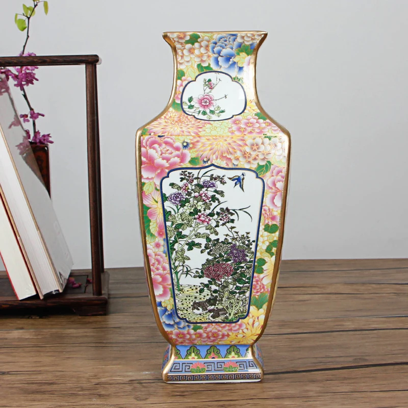 Classic Artistic Antique Porcelain Flower Vase Jingdezhen Handmade Beautiful Ceramic For Home Office Decor | Дом и сад