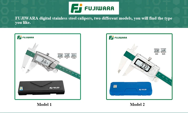 FUJIWARA цифровой дисплей штангенциркуль из нержавеющей стали 0-150 мм 1/64 фракция/мм/дюйм ЖК Электронный штангенциркуль нонира IP54 Водонепроницаемый