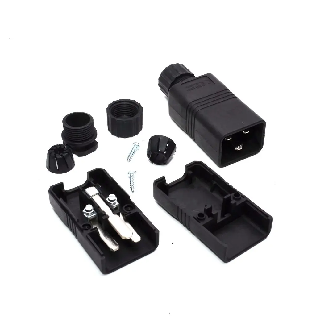 Черный 16A CE медь IEC320 C19 C20 UPS PDU мощность Rewirable разъем 3P сборка провода сосуд мужской