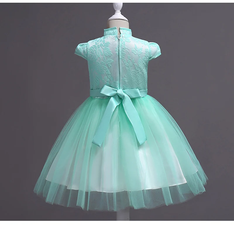 2018 Baby girl summer princess dress elegant cheongsam ball gown Girls dresses for Wedding and birthday party baby girl clothes images - 6