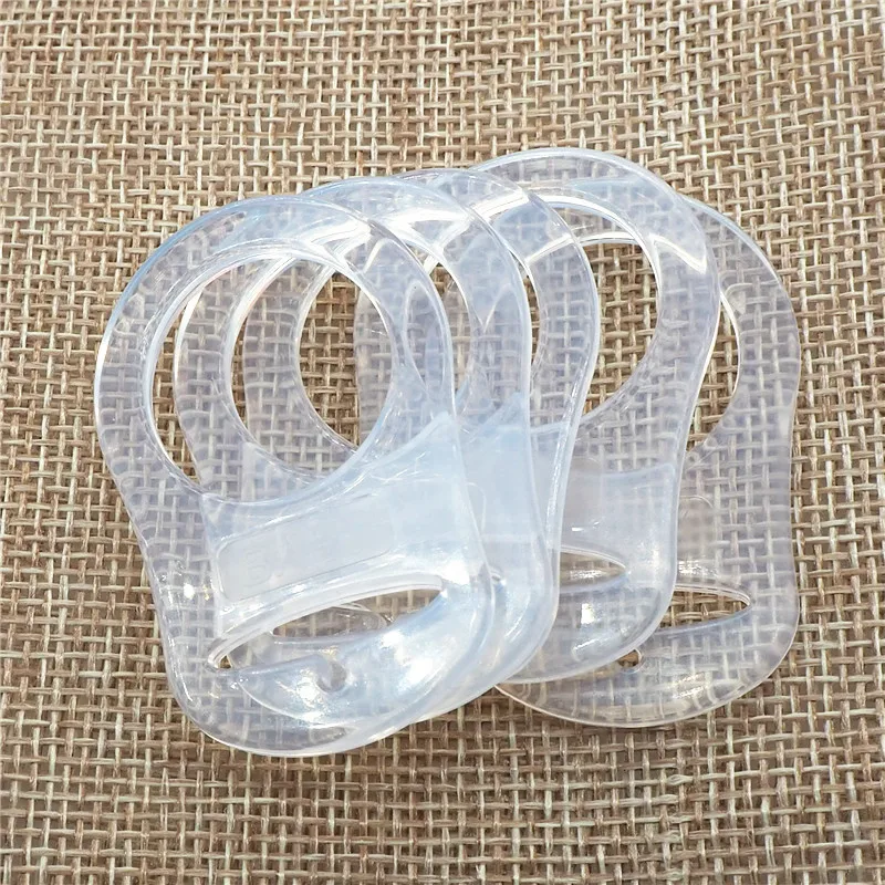 Chenkai 50pcs Transparent Silicone Mam Ring DIY Baby Pacifier Dummy NUK Clear Adapter O Rings Holder Chain Toy Accessories