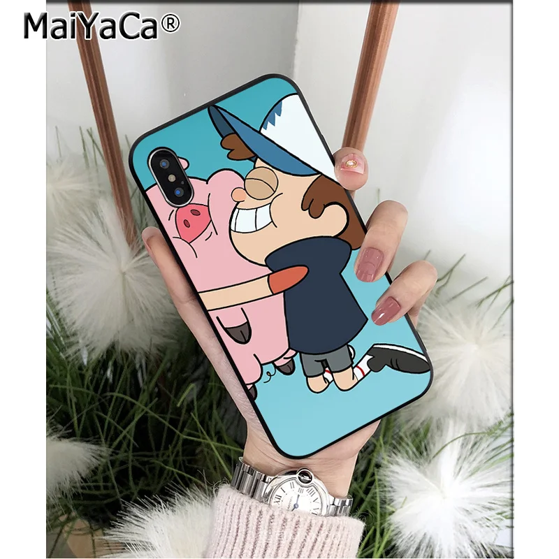 A10 MaiYaCa Гравити Фолз Waddles милый поросенок Силиконовый ТПУ мягкий черный чехол для телефона для Apple iPhone 8 7 6 6S Plus X XS MAX 5 5S SE XR - Цвет: A10