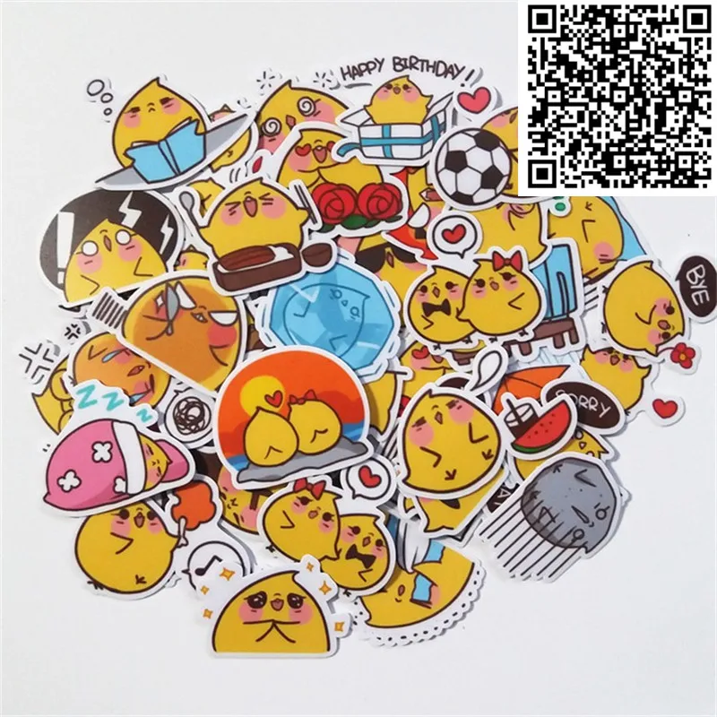40 pcs Chick life story Waterproof Cap Creative Sticker For Skateboard Laptop Luggage Phone Styling Home Toy cartoon Stickers | Игрушки и