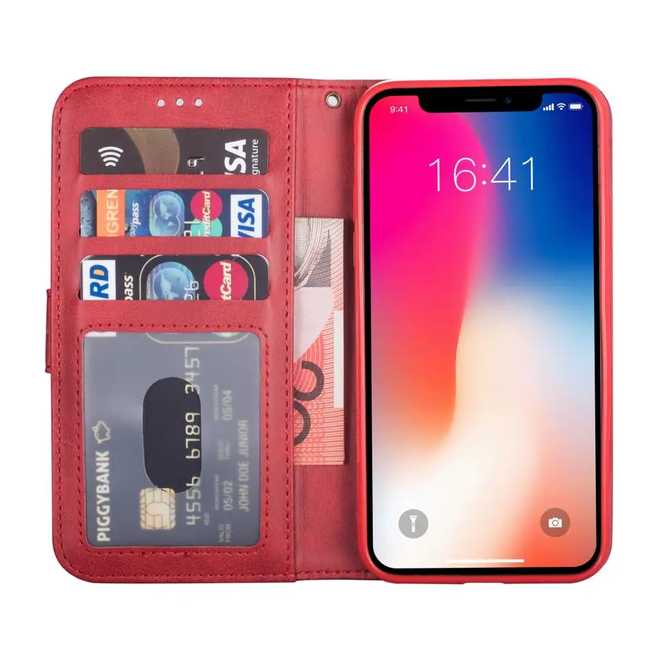 Для Apple iPhone X XR XS Max 10 чехол премиум класса из натуральной кожи на молнии кошелек с