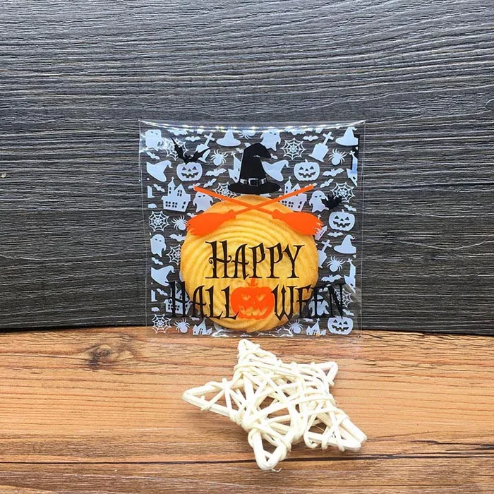 08-Witch 100 шт милые конфеты печенье десерт упаковка мешок Тыква призрак пластиковые вечерние украшения милые маленькие подарки 5DCY1020 - Цвет: 08-Witch