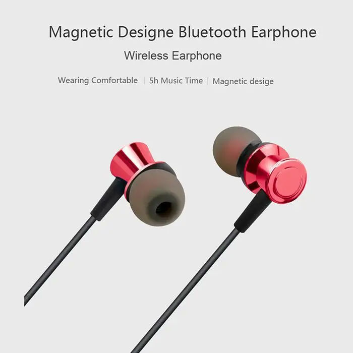 Беспроводные Bluetooth наушники стерео магнитные спортивные для бега с микрофоном