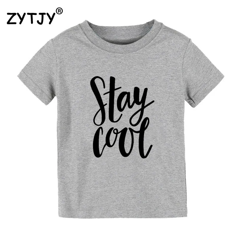 Stay Cool/Детская футболка с буквенным принтом Футболка для мальчиков и девочек