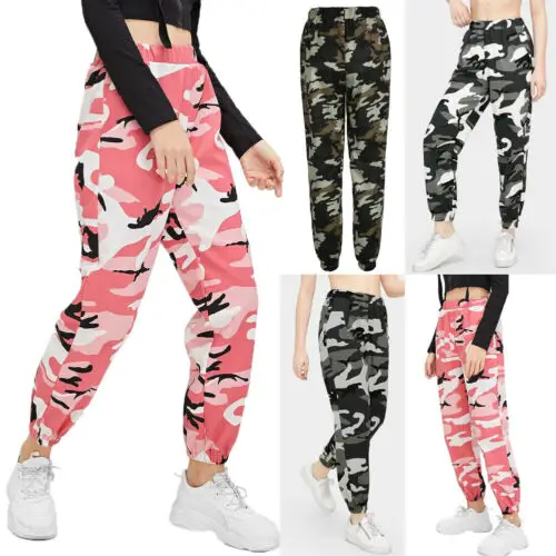 

New Fashion Women Cargo Trousers Ladies Casual Hip Hop Pant Military Army Combat amouflage Camo Hiking Pants Hip Hop Pants S-2XL