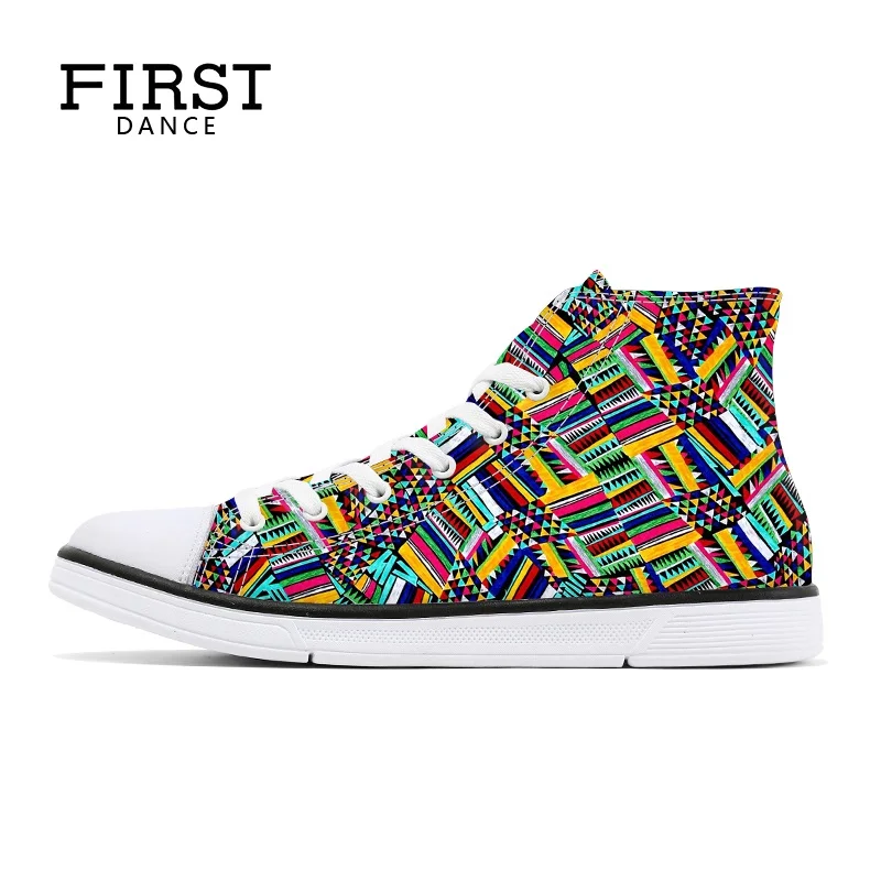 FIRST DANCE Black Fashion Skull High Top Classic Canvas Shoes Men Luxury Brand Casual Custom 3D Print Dropshipping Spring | Обувь