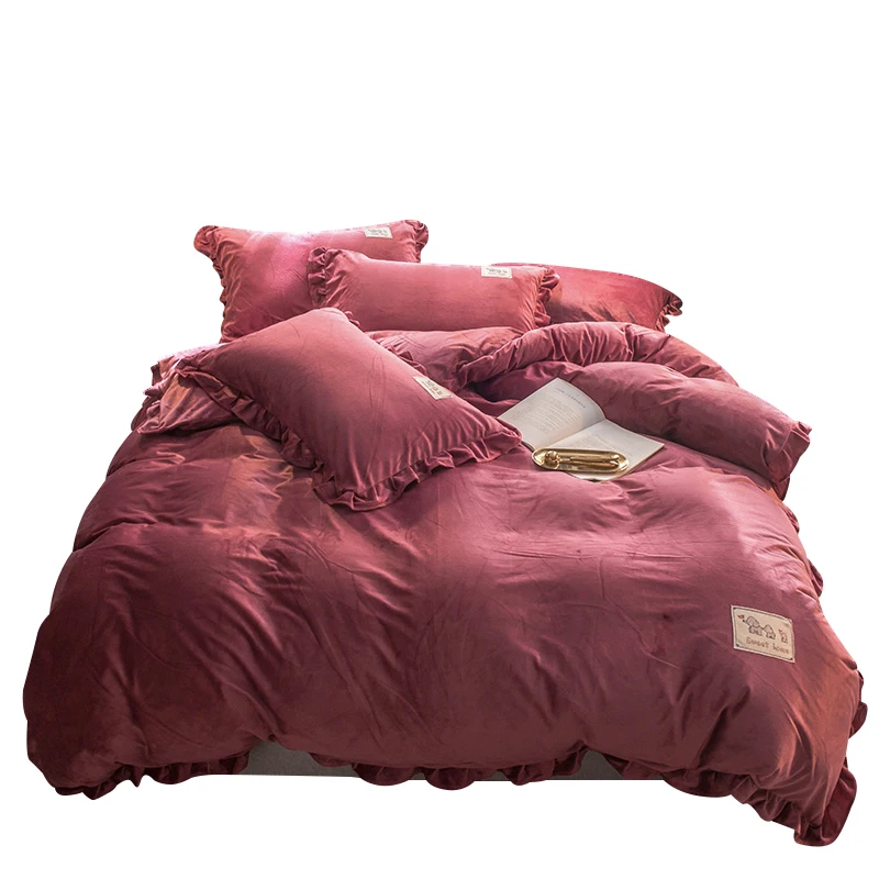 Хрустальный бархат 4 шт. современный стиль Комплект постельного белья