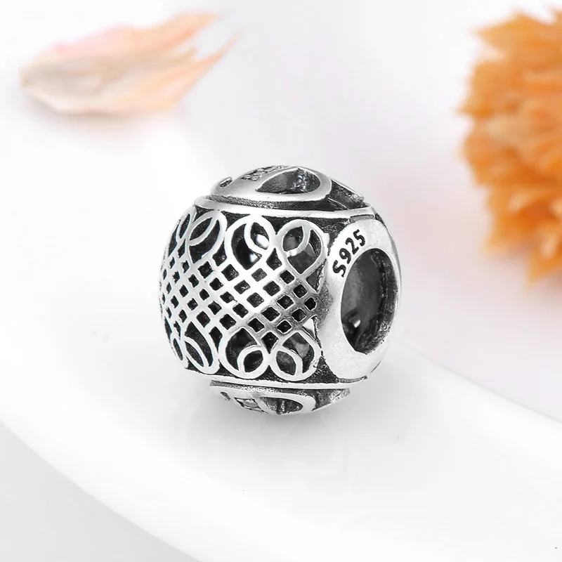 2018 Мода 925 стерлингового серебра полые Буквы B подвески CZ Бусины Fit pandora Подвески