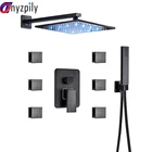 Смеситель для душа Blackend ORB со светодиодной подсветкой, с 6 насадками для спа-массажа, 3-ходовой, смеситель горячей и холодной воды, набор для душа