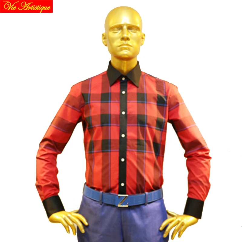 

male plaid shirt men/women's casual cotton dress shirts with long sleeves slim fit tailor plus big size baby Scotland checked