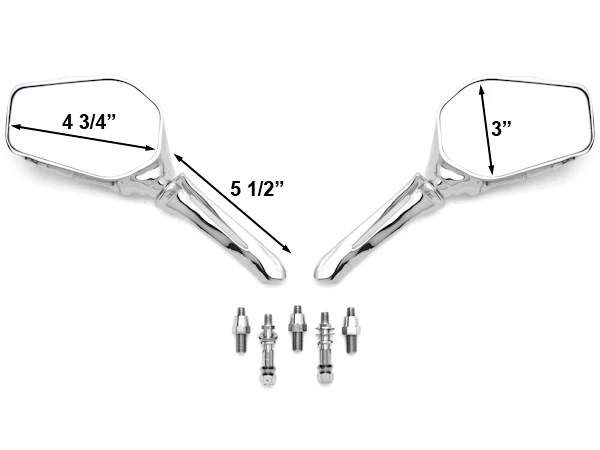 Совершенно новый Chrome черные мотоциклетные зеркала в форме скелета на заказ для