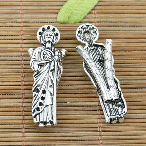 

8pcs tibetan silver color cameo Jesus religious charms EF2413