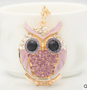 Эмалированные Стразы в виде животных coruja/hibou сова брелок Корейская Роскошная