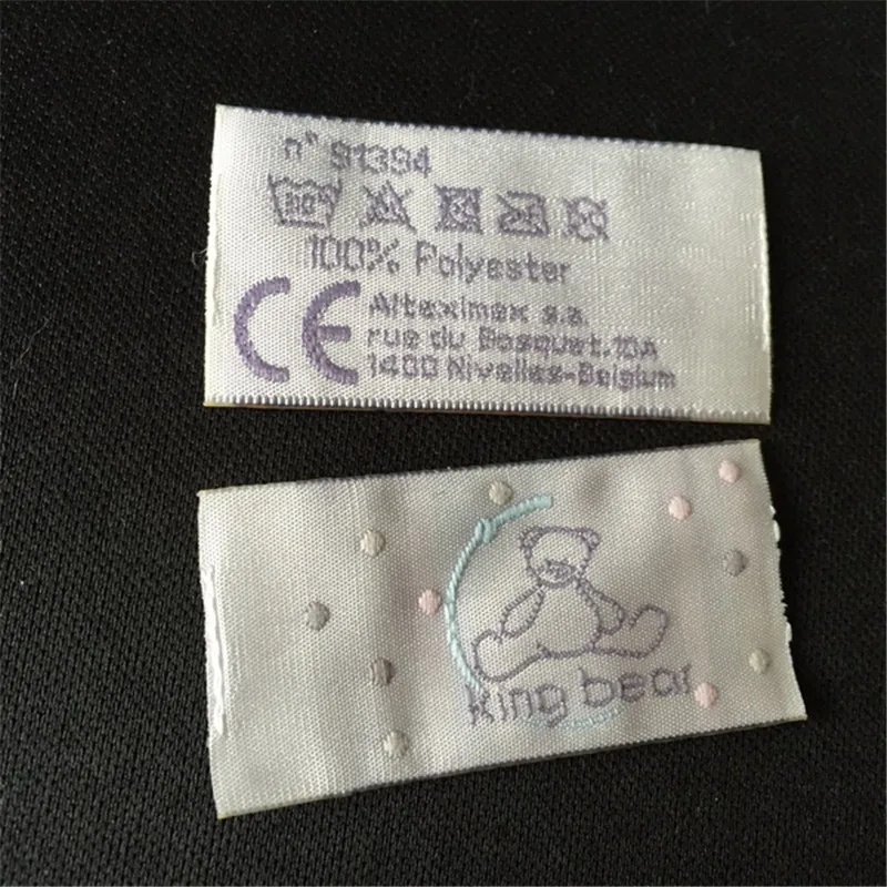 

Custom kids' clothing main label woven label single brocade labels