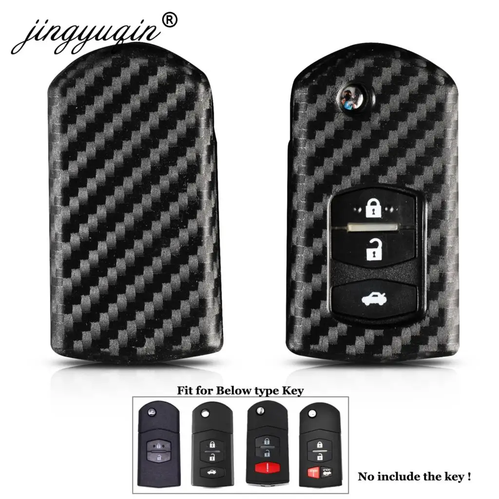 

Silicone Flip Key Carbon Silicone Case For Mazda Miata Demio 2 3 5 6 M3 M5 M6 CX-5 CX7 CX9 RX8 MX5 MPV Fob Cover Protector