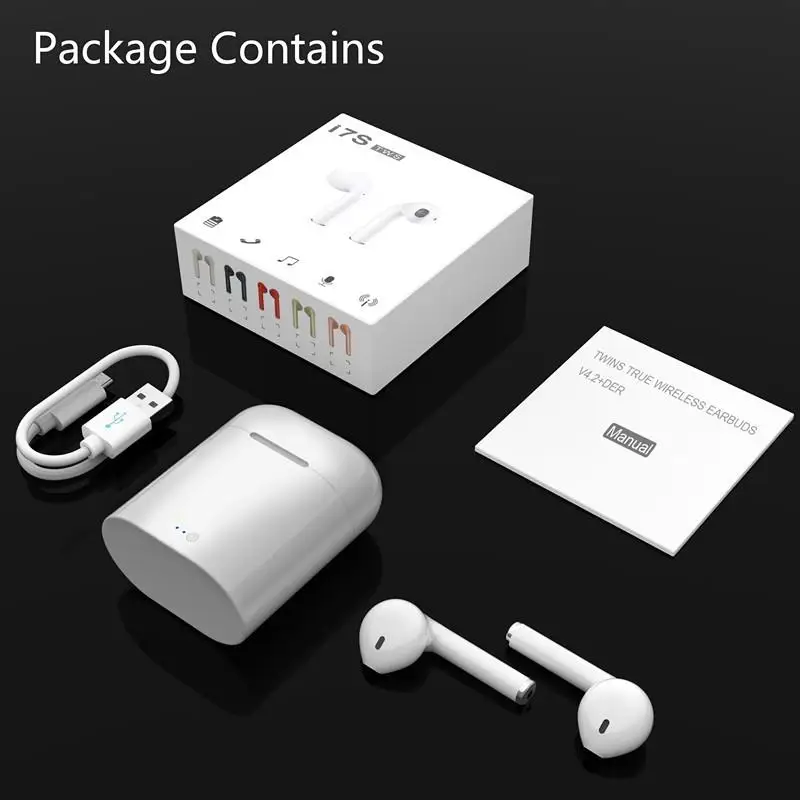 Новые I7s TWS беспроводные Bluetooth наушники с мини-зарядным боксом для Iphone X 6 7 8 plus Samsung