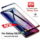 6D полное изогнутое закаленное стекло для Samsung Galaxy S9 S8 Plus Note 8, Защита экрана для Samsung A8 2018 S7 Edge, защитная пленка
