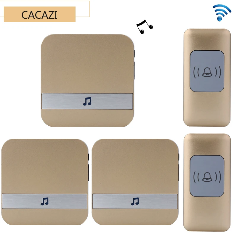 CACAZI новейший Умный домашний дверной звонок 2 водонепроницаемые кнопки + 3