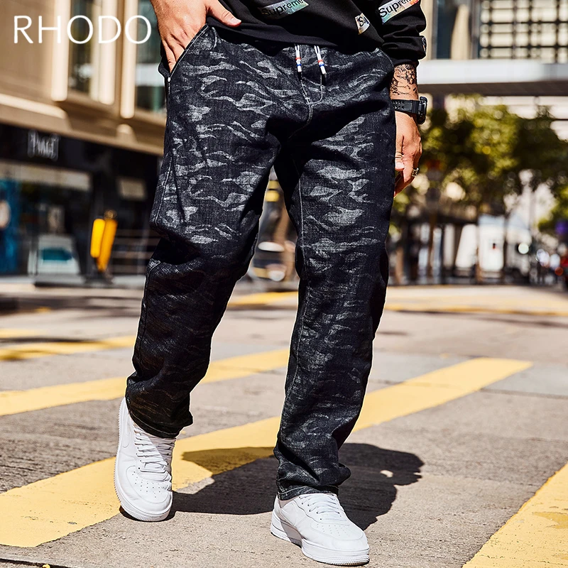 Новый Для мужчин джинсовые штаны Ретро Camo Stretch Свободные мешковатые Прямые
