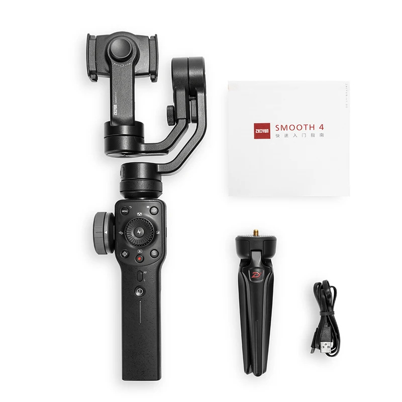 Smooth 4-black ZHIYUN Smooth Q 4 3-осевой стабилизатор для смартфона, для телефона, для iPhone 7 6s плюс S7 S6& Gopro 3/4/5 samsung S8 портативный монопод с шарнирным замком - Цвет: Smooth 4-black