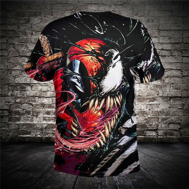Новый Дизайн для Для Мужчин's женщин футболка летние 3D печати Venom Высокое