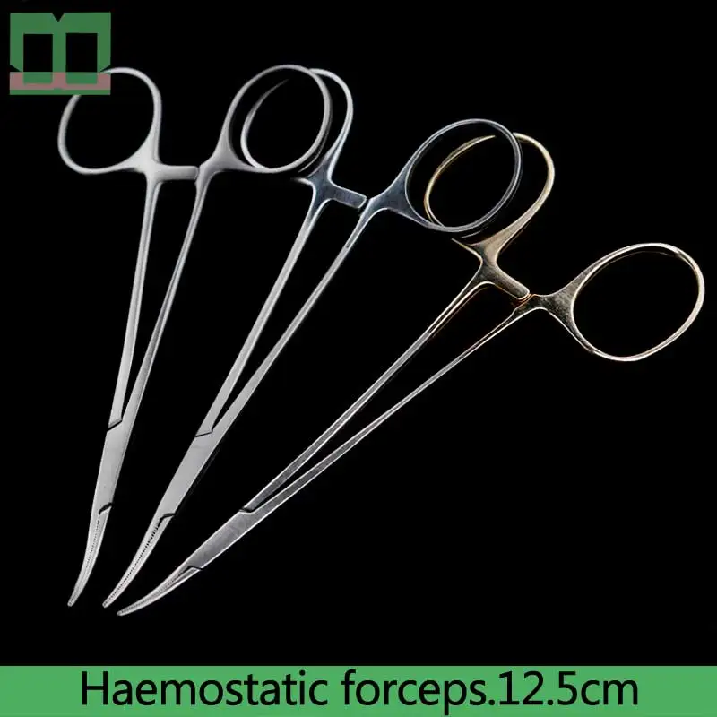 Haemostatic pinps нержавеющая сталь прямая ручка изогнутая головка золотая