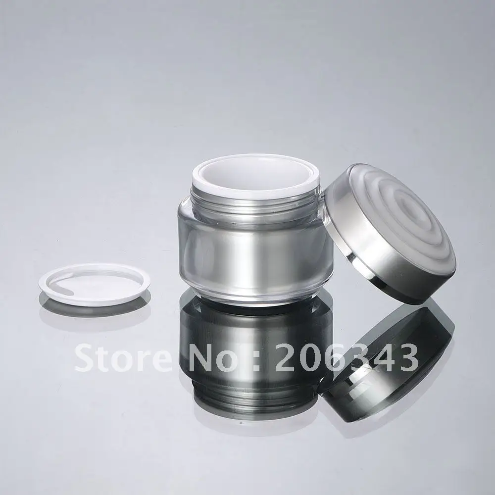 30 г Серебряная акриловая бутылка для крема косметический контейнер банка