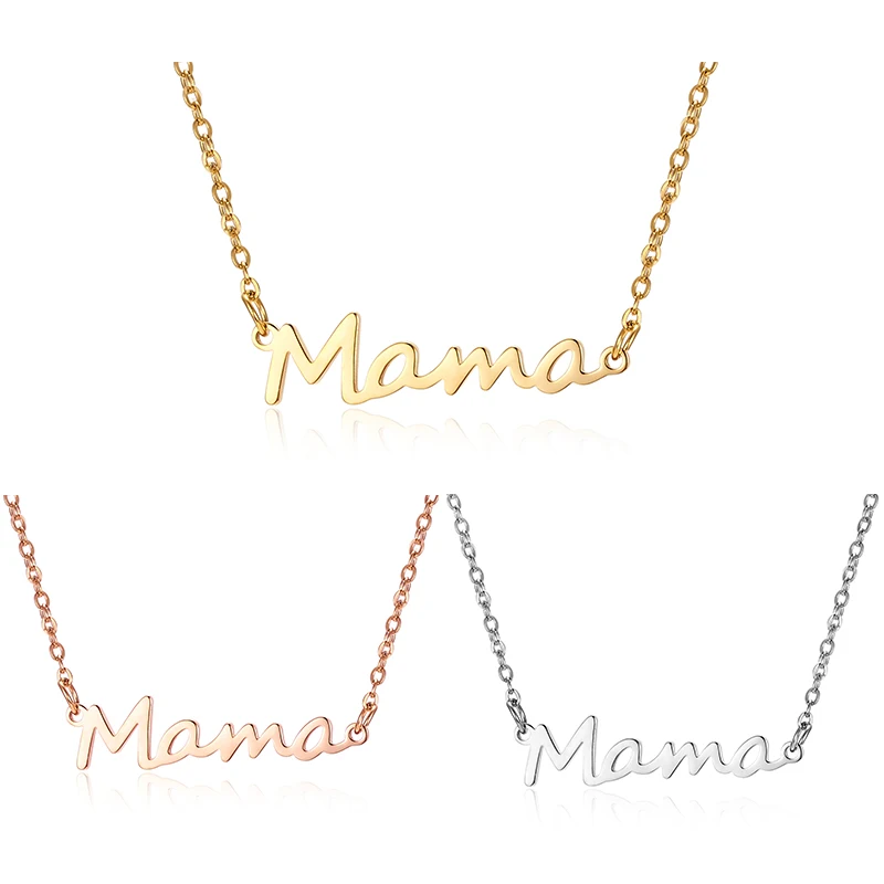 Rinhoo I Love Mama колье с подвеской в виде буквы золотого цвета из нержавеющей стали