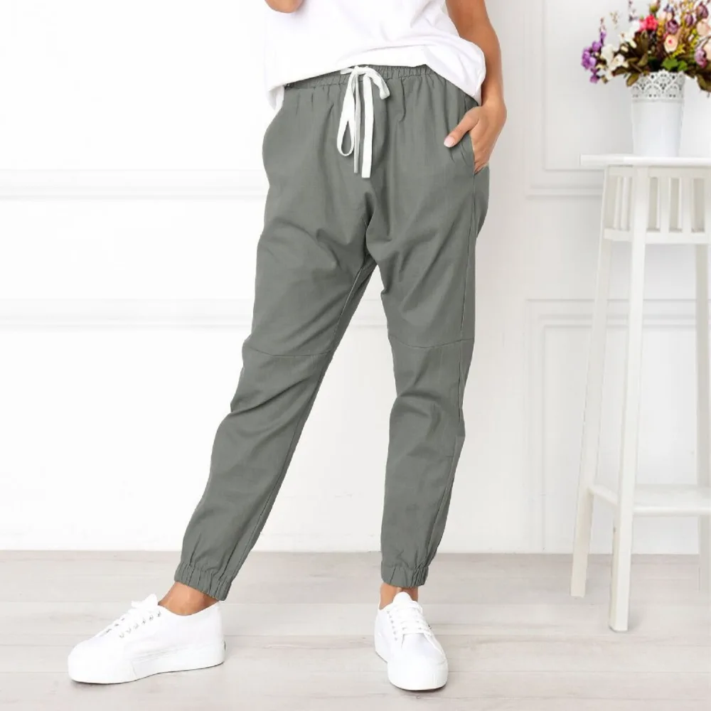 BornToGirl Casual Cargo Pants For Women Black Gray Navy Blue Green | Женская одежда