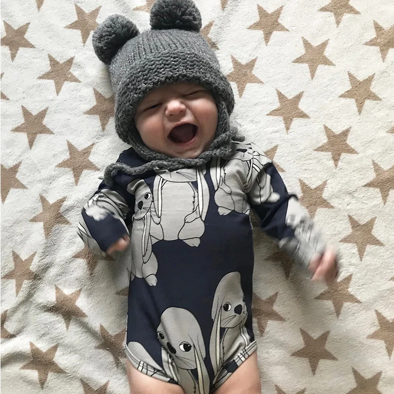 Детское боди TinyPeople с рисунком кролика Рекс комбинезон для мальчиков и девочек