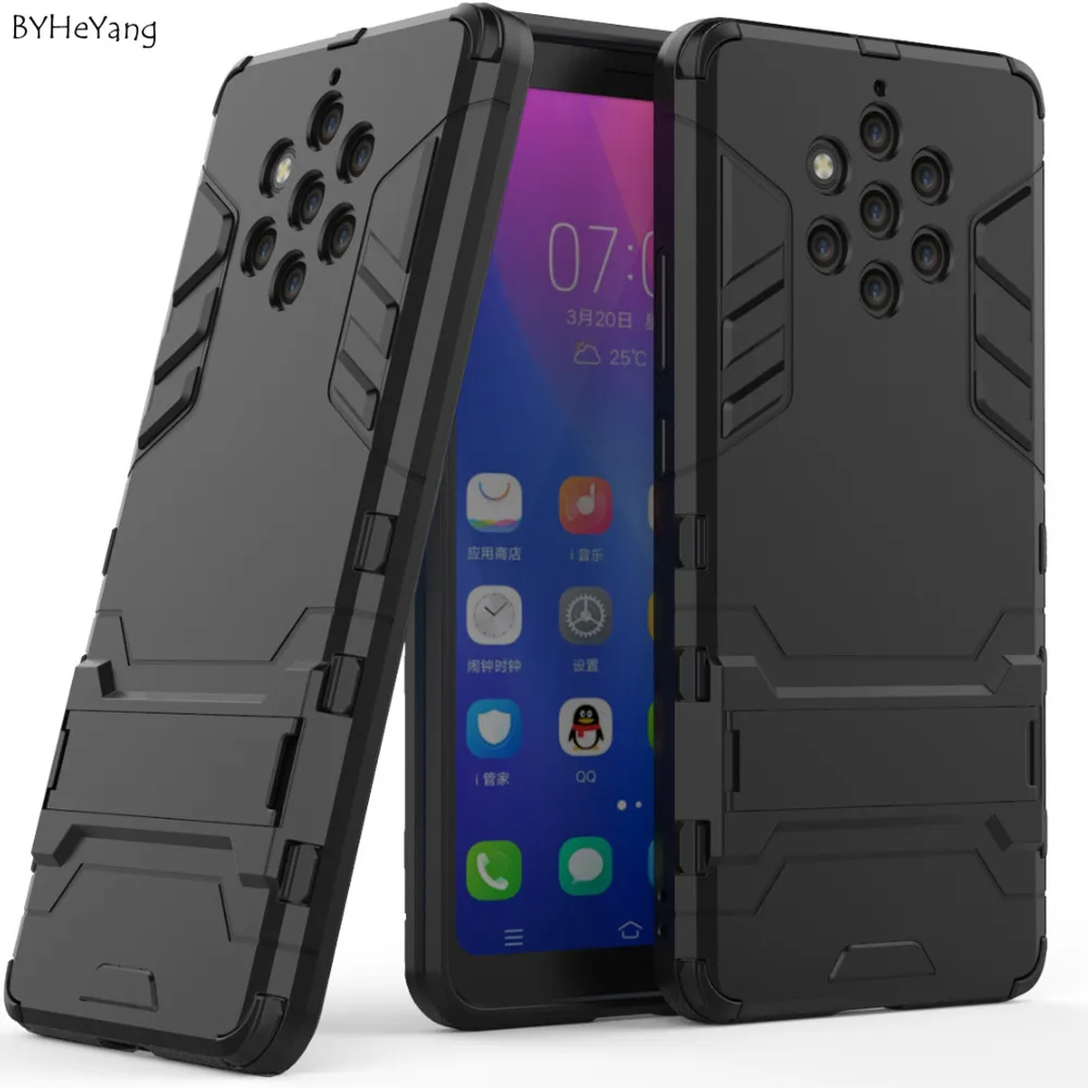 BYHeYang Cases For Nokia 9 PureView Case Rubber Silicon TPU &amp PC Robot Armor Back Covers Skins Shell Pure View cover |