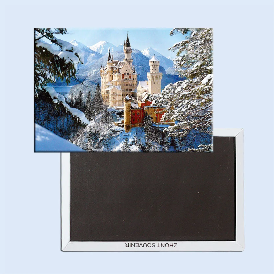 Дорожные магниты для холодильника 78*54 мм Германия Schloss Neuschwanstein дорожные жесткие